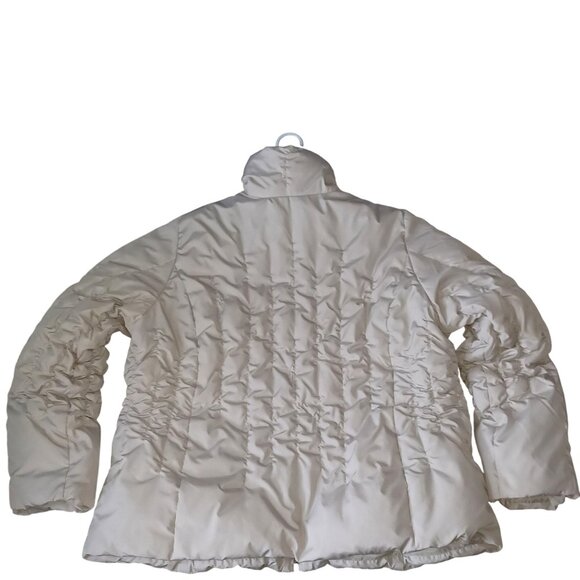 Lane Bryant Womens Sz XL Coat Packable Beige Ruched Puffer Winter Jacket Beige - Picture 4 of 11